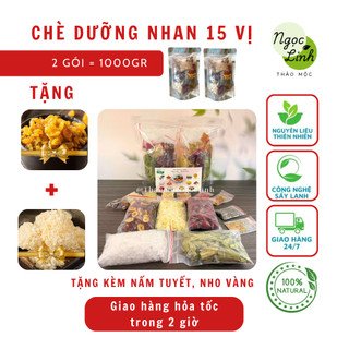  Combo 1kg  2 Set  chè dưỡng nhan 15 vị 500gr Thaomocngoclinh tặng kèm nấm tuyết nho vàng set chè nấu được hơn 30 chén 