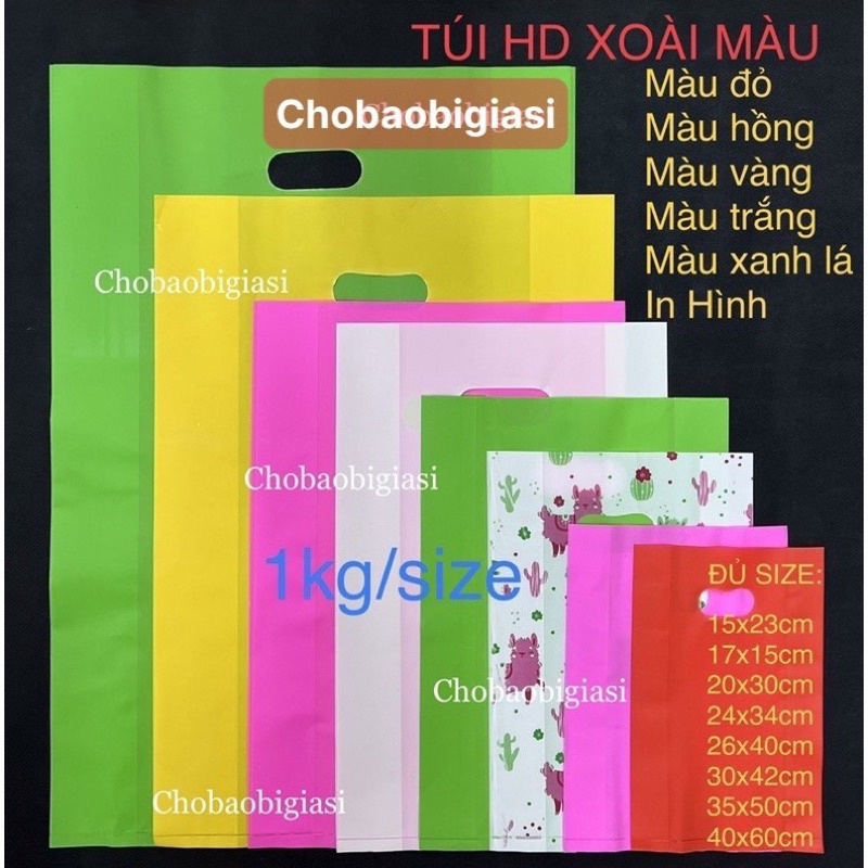 {1kg/size} Túi HD XOÀI MÀU (TÚI NHÁM), túi xoài giá rẻ đựng quần áo, phụ kiện, thời trang đủ màu đủ size (sp y hình)…...