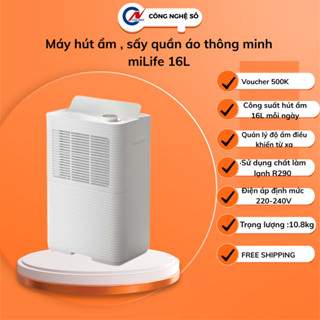 Máy hút ẩm , sấy quần áo thông minh miLife 16L- Công Nghệ Số