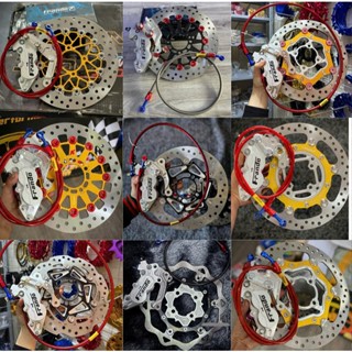 { Combo 4 món } Heo Frando 4pis + Đĩa size 260/267mm mâm 4 lỗ + dây dầu + pát Cnc gắn các dòng xe