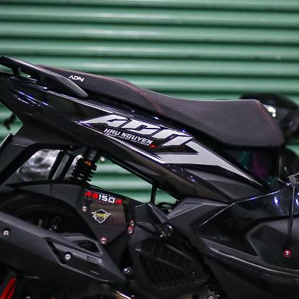Tem rời AirBlade 125 xe đen tem ADN sọc trắng xám cá tính