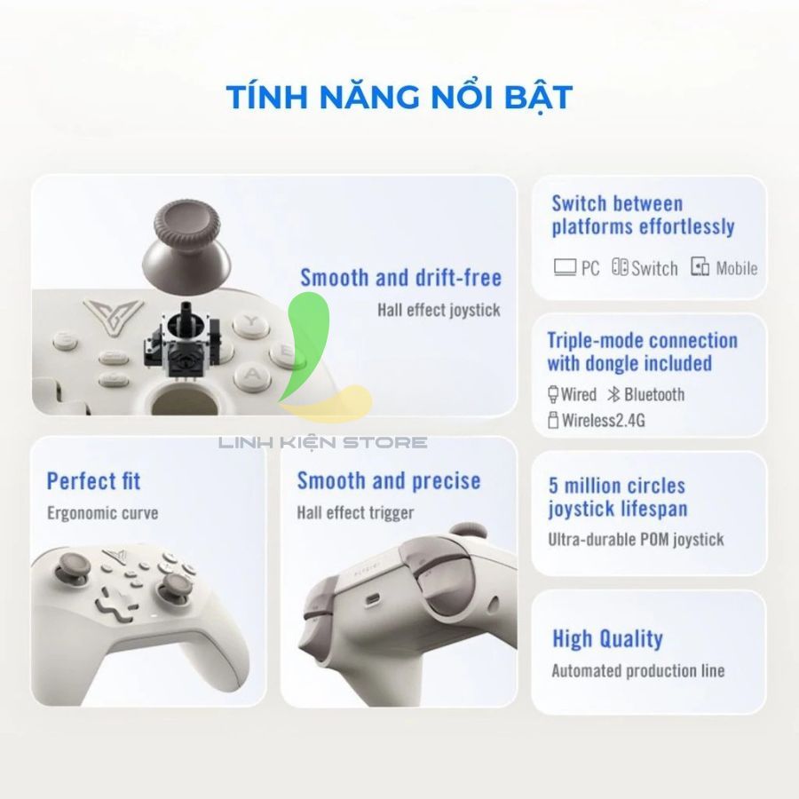 Tay Cầm Gaming Flydigi Dune Fox - Tay Cầm Chơi Game Wireless Hall Joystick Bền Bỉ | BigBuy360 - bigbuy360.vn