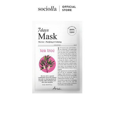 Mặt Nạ Giảm Mẫn Đỏ & Cải Thiện Da Mụn Tràm Trà Ariul 7 Days Mask Tea Tree M 23ml
