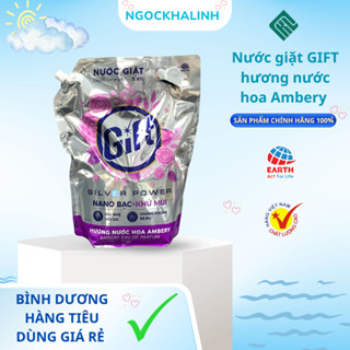 Nước Giặt GIFT Hương Nước Hoa Ambery Túi 3,6KG, Nước Giặt Quần Áo Mềm Vải Khử Khuẩn Lưu Hương Lâu