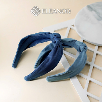 Băng đô cài tóc nữ Eleanor Accessories vải jeans phụ kiện tóc bờm tóc 9608