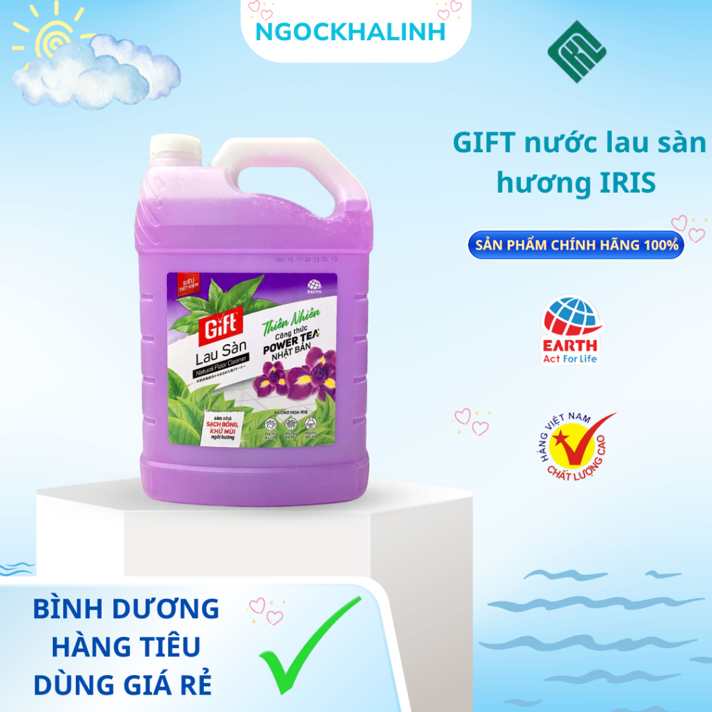Nước lau sàn Gift hương IRIS can 3.8kg