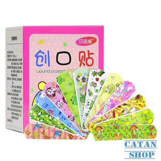 Hộp 100 Miếng Băng Cá Nhân Bảo Vệ Vết Thương Ngoài Da Họa Tiết Hoạt Hình Dành Cho Trẻ Em BCNtreem