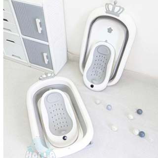   TẶNG KÈM GHẾ TẮM  Chậu tắm gấp gọn cho bé chậu tắm kèm nhiệt kế Holla đáng yêu cho bé HL-03239 