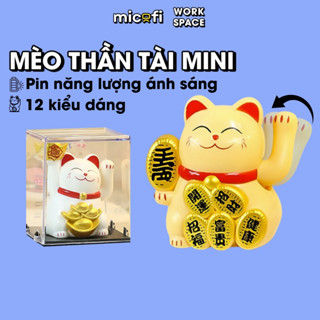  Mèo Thần Tài Micofi Mèo Vẫy Tay Chiêu Tài Mini May Mắn Khai Trương Nhỏ Lộc Ngoắc Phong Thủy Năng Lượng Mặt Trời 12 Kiểu 