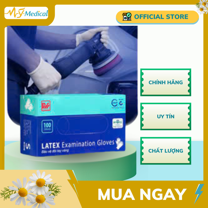Găng Tay Dùng Một Lần Có Bột Duy Hàng | Hộp 100 Chiếc | Chất Liệu Cao Su Tự Nhiên