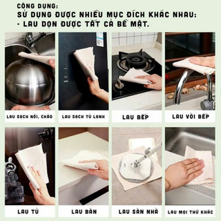 T(Gói 5Mét) Khăn Lau Bằng Xơ Mướp Mềm Mại Siêu Thấm Hút Tách Dầu Có Thể Tái Sử Dụng Cho Nhà Bếp