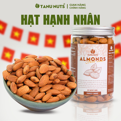Hạt hạnh nhân rang sấy chín nguyên vị TANU NUTS cho bà bầu, hạt ngũ cốc ăn kiêng dinh dưỡng