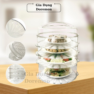 Lồng Bàn Đa Năng Thông Minh 5 Tầng Việt Nhật Chính Hãng, Nhựa ABS An Toàn, Có Lỗ Thoát Hơi, Trong Suốt, Bảo Quản Thức