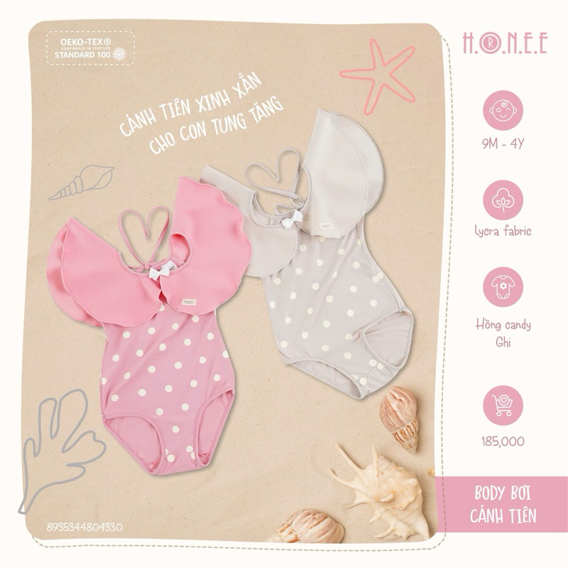 [ Hrnee ] Bộ bơi Hrnee điệu đà cho bé gái