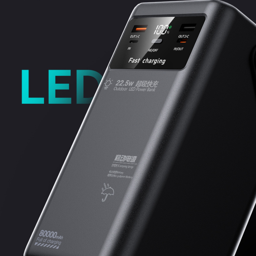 Sạc Dự Phòng 80.000mAh, Trạm Sạc Tích Điện Hỗ trợ sạc nhanh 22,5W, 4 đầu ra tích hợp đèn | BigBuy360 - bigbuy360.vn