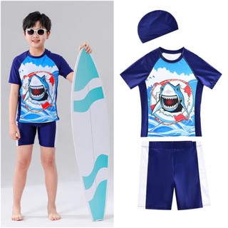 Bộ bơi bé trai họa tiết dễ thương NANABU FASHION kèm mũ chất vải chống tia UV thời trang cho bé yêu