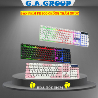 Bàn phím máy tính gaming giả cơ YINDIAO PK100 có dây nút tròn Led RGB chống nước chuyên chơi game và làm việc văn phòng