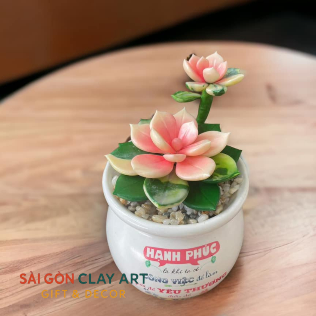 Sen đá thủ công bằng đất sét tự khô size 6-7cm