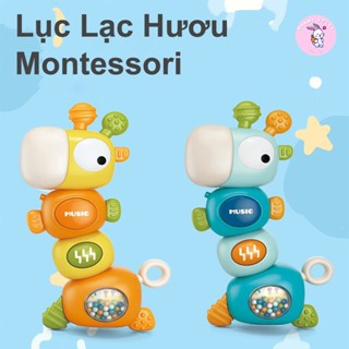 Đồ Chơi Montessori Gặm Nướu Hươu Baby Rattle Phát Nhạc Nhiều Nút Bấm Cho Bé Rèn Luyện Tay Và Mắt