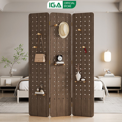 Vách ngăn bình phong bộ 3 tấm kết hợp kệ lỗ PEGBOARD siêu tiện lợi chất liệu gỗ MDF chắc chắn - GP401