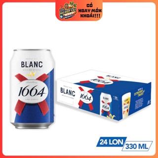 Thùng 24 lon bia Blanc 1664, nồng độ cồn 5%, beer Pháp hảo hạng 330ml