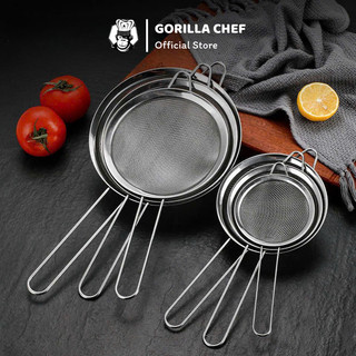  Rây lọc siêu mịn 5-24cm GORILLA CHEF rây bột rây cháo rây matcha vớt đồ chiên vá lọc lưới bằng inox 