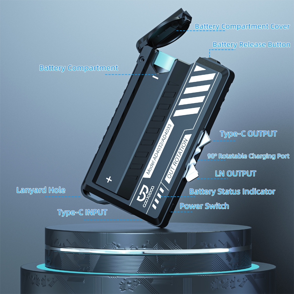 Goojodoq 5000-10000mah Đầu kép Sạc dự phòng di động Hai pin Mecha Style Nhẹ Typc-C /LN Power Bank | BigBuy360 - bigbuy360.vn