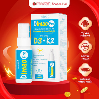  Vitamin D3K2 Dimao Pro Oral Spray Dạng Xịt Hỗ Trợ Hấp Thu Canxi Giúp Xương Chắc Khỏe 25ml - Bibomart 