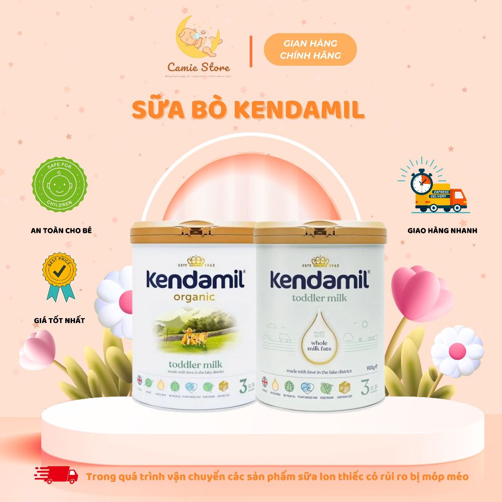 [CAMIE] Sữa Kendamil Organic, Classic Nguyên Kem Hữu Cơ & DHA Thuần Chay - Đủ Số Nhập Khẩu Hộp 800G