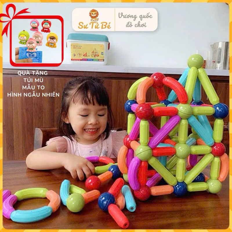 [ Tặng Túi mù] Bộ Xếp Hình Nam Châm 72 chi tiết, Đồ Chơi Ghép Hình Nam Châm 72,138 Chi Tiết Giá Sỉ  Đồ Chơi Thông Minh