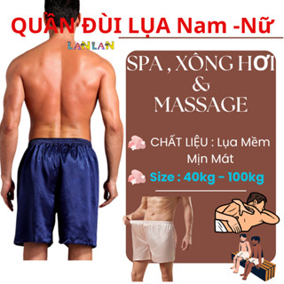 Quần đùi lụa nam, Quần đùi spa chất liệu vải phi lụa mềm mát, nhiều màu dành cho massage, xông hơi