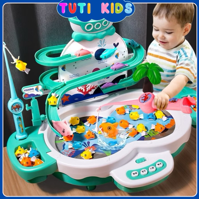  Đồ Chơi Câu Cá Điện Bàn Câu cá Trẻ Em 45 Con Cá Có Nhạc Tự Xoay Kèm 4 Cần Câu Nam Châm Phù Hợp Cho Bé,... 