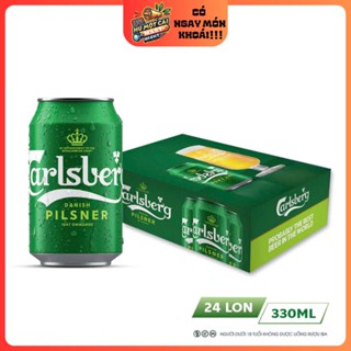  Thùng 24 Lon Bia Carlsberg Danish Pilsner nồng độ cồn 5% beer Đan Mạch hảo hạng 330ml 