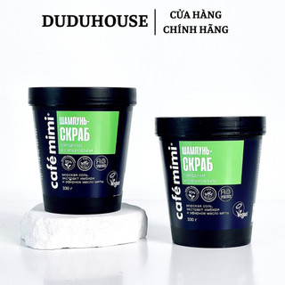 Tẩy tế bào chết da đầu Cafe Mimi Super Volume xanh lá sạch cho tóc dầu bết giúp tóc bồng bềnh 330g