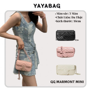 ⛔️[GIÁ TỐT NHẤT] Túi Đeo Chéo Marmont Mini Da Thật Quai Đeo Xích To Chỉnh Nấc  - Size16cm