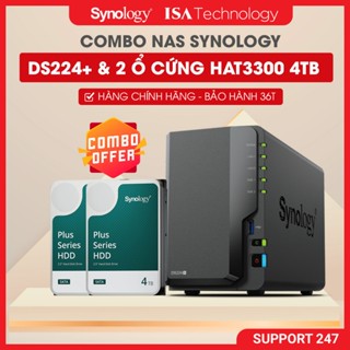  NAS Synology DS225+ và Ổ cứng HDD HAT3300 4TB thiết bị lưu trữ mạng 2 bay ổ cứng mới nhất năm 2025 