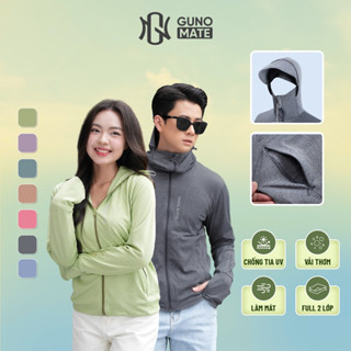  Áo Chống Nắng Nam Nữ GUNO Tre Thơm full 2 Lớp Chống Tia UV Thoáng Khí Mũ Rộng Vành Che Trán 25AG50 AB68 