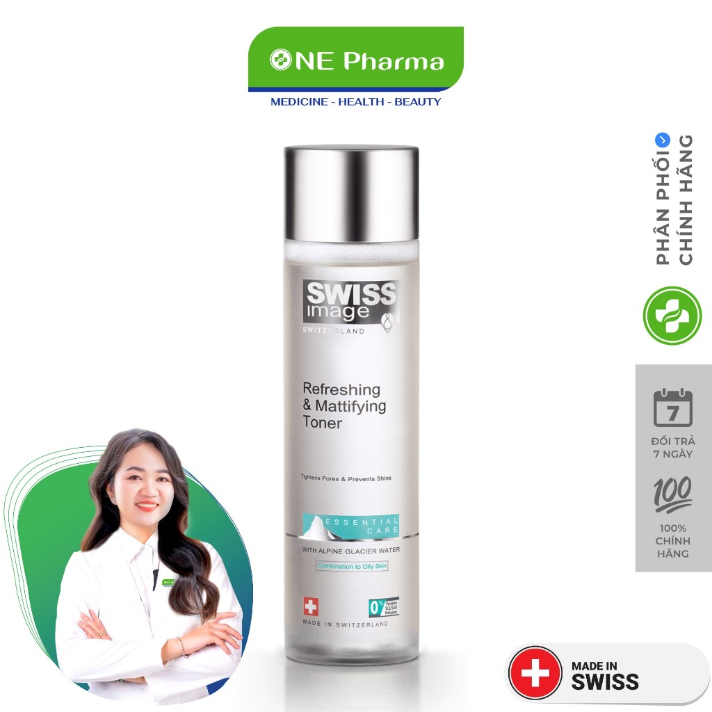 Nước Cân Bằng Da Swiss Image Cho Da Hỗn Hợp Và Da Dầu 200ml Refreshing & Mattifying Toner