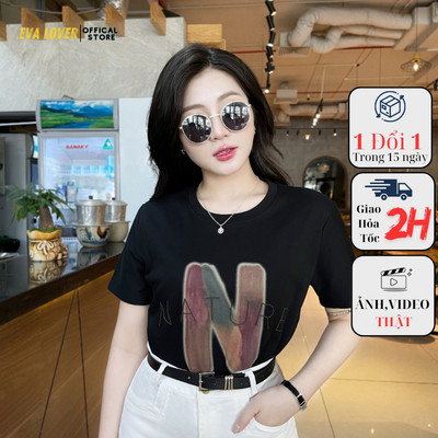 Áo phông nữ QC mã 3718  in hình chữ N chất cotton co giãn, thoáng mát kiểu dáng free size