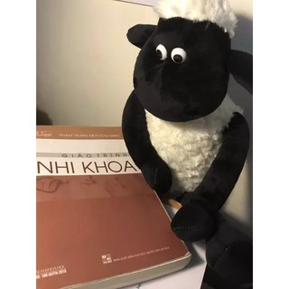 Thú nhồi bông cừu Shaun In The Sheep vải siêu mịn an toàn, gấu bông cừu đen, cừu béo cao cấp Mirana