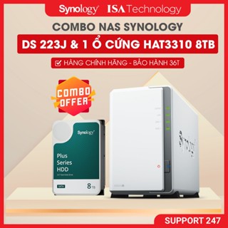   COMBO  NAS Synology DS223J thiết bị lưu trữ 2 bay và ổ cứng HAT3320 8TB – 3.5" 7200 RPM SATA 