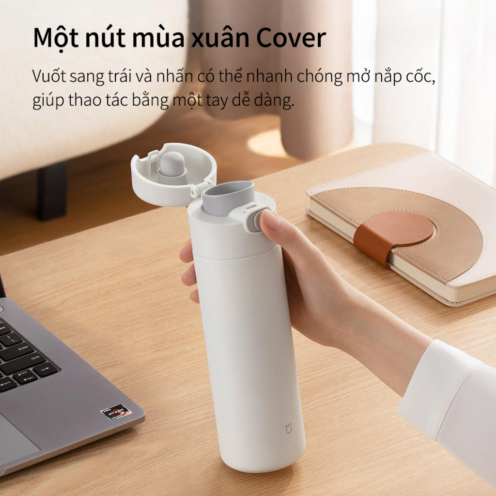 Bình Giữ Nhiệt Mijia Nắp Bật 480ml, Nhấn Là Mở, INOX 316L, Chống Rò Rỉ, Giữ Nhiệt Lâu | BigBuy360 - bigbuy360.vn