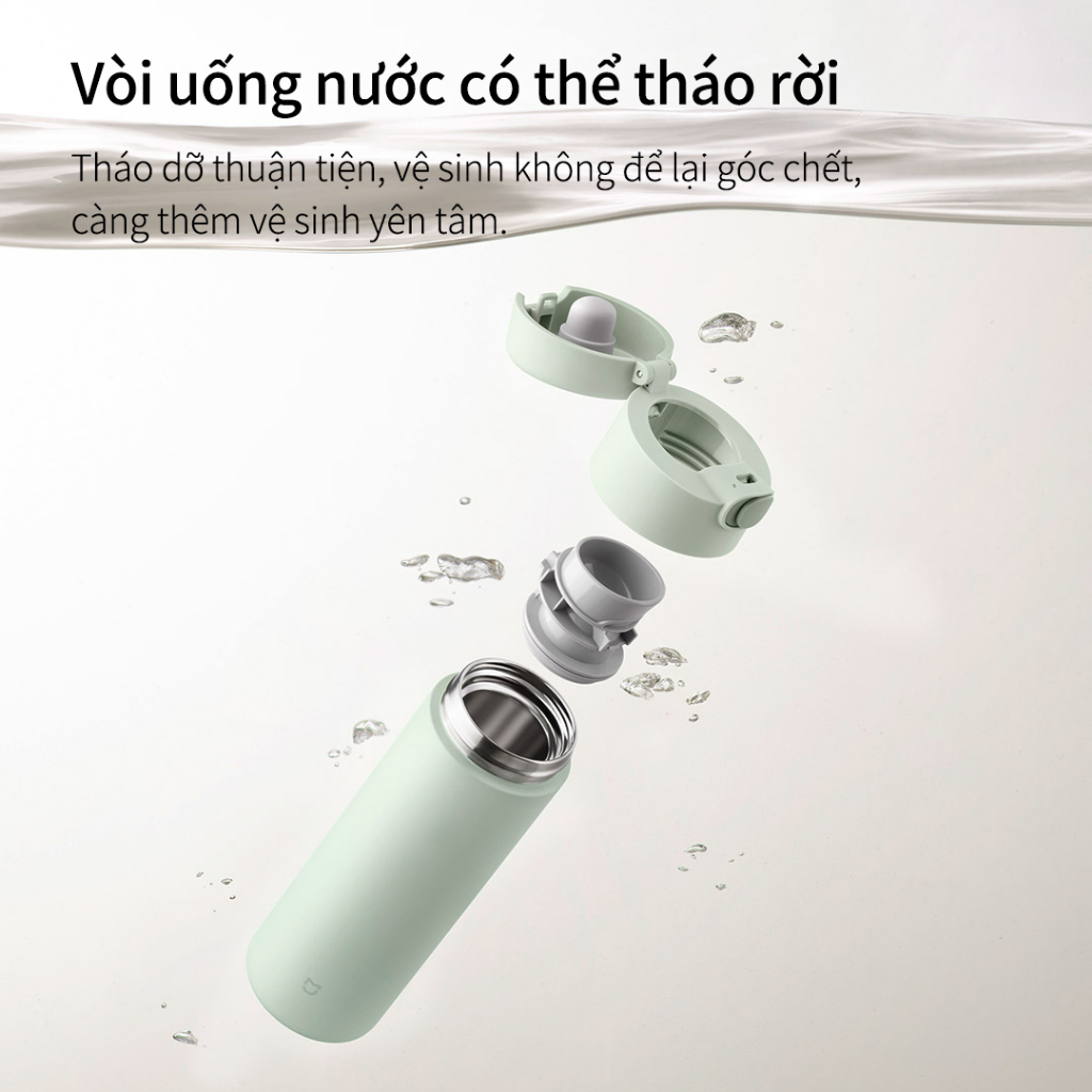 Bình Giữ Nhiệt Mijia Nắp Bật 480ml, Nhấn Là Mở, INOX 316L, Chống Rò Rỉ, Giữ Nhiệt Lâu | BigBuy360 - bigbuy360.vn