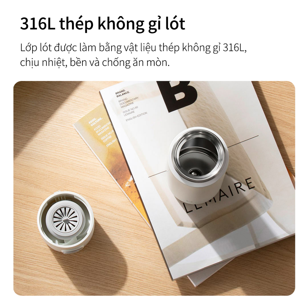 Bình Giữ Nhiệt Mijia Nắp Bật 480ml, Nhấn Là Mở, INOX 316L, Chống Rò Rỉ, Giữ Nhiệt Lâu | BigBuy360 - bigbuy360.vn