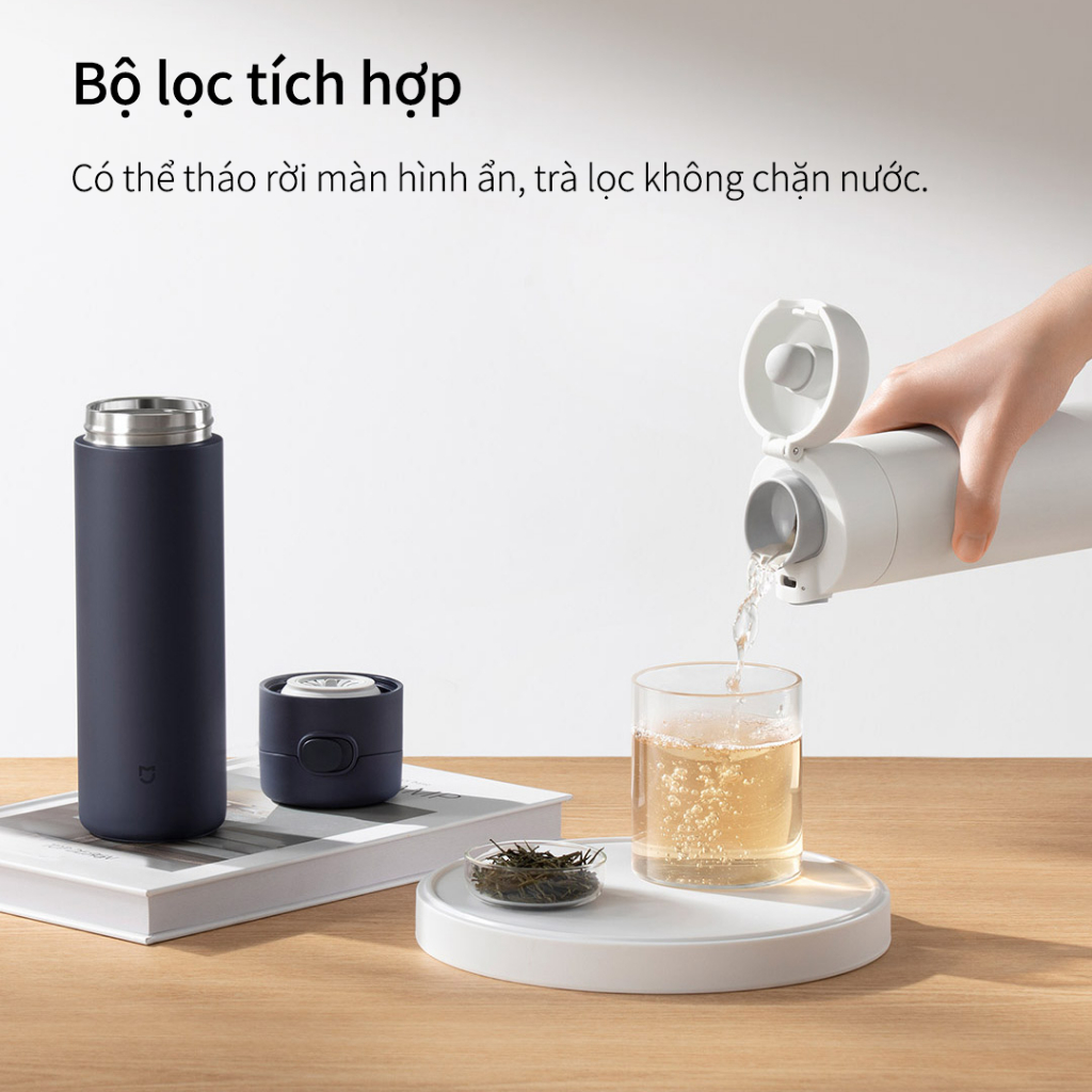 Bình Giữ Nhiệt Mijia Nắp Bật 480ml, Nhấn Là Mở, INOX 316L, Chống Rò Rỉ, Giữ Nhiệt Lâu | BigBuy360 - bigbuy360.vn