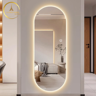  Gương Decor Home Toàn Thân oval Trang Trí Phòng Đèn Led Cao Cấp Đầy Đủ Phụ Kiện  
