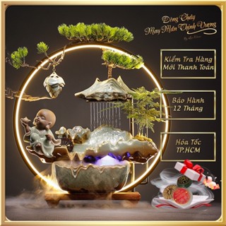  Thác Nước Phong Thủy Chú Tiểu An Năng Lượng Xông Trầm Hương Làm Quà Tặng Tân Gia Khai Trương 
