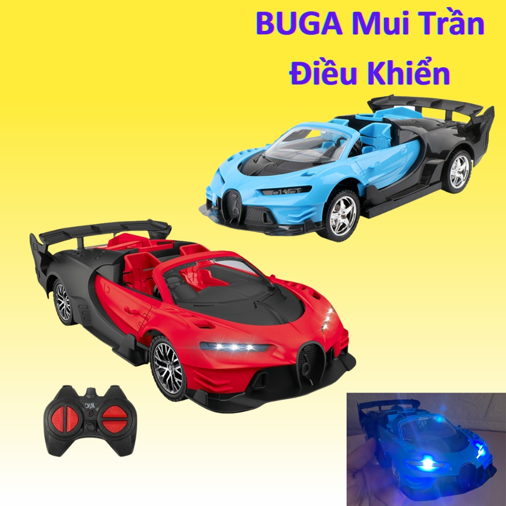 Xe mui trần điều khiển ô tô mui trần điều khiển BUGA hiện đại dài 23cm thiết kế đẹp mắt có đèn pha
