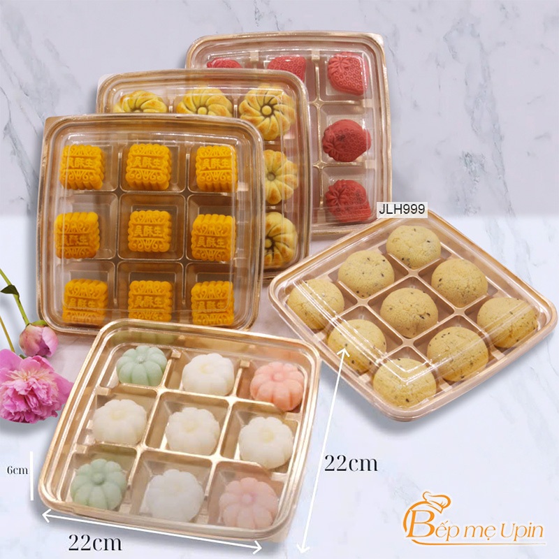 Hộp đựng bánh vuông 9 ngăn sang trọng mã JLH999 [ 50 hộp ]