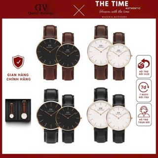 (Tặng vòng tay ) Đồng Hồ Đôi DW. Classic Pettite  - Đồng hồ Daniel Wellington. Đôi Dây Da Fullbox